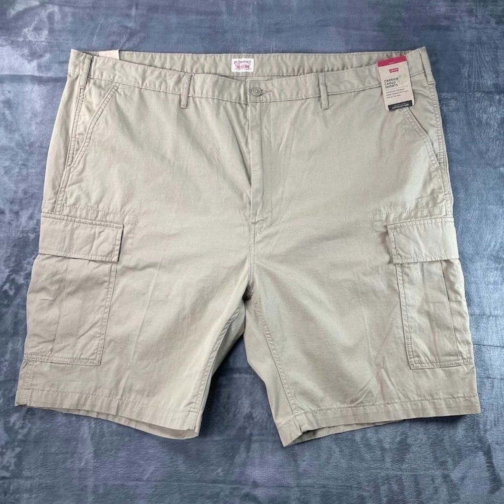 Levi's Carrier Cargo Shorts Mens Size 50 Utility Pockets Khaki Beige Ripstop NWT
